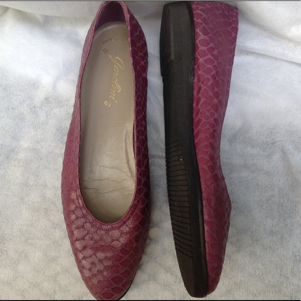 Garold Purple Leather Snake Flat Loafer